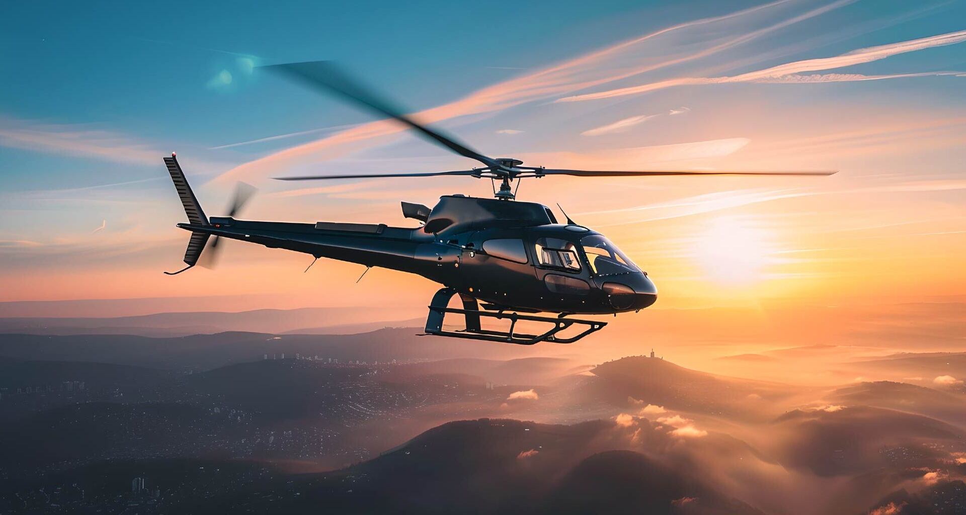 Helicopter in Sunset
